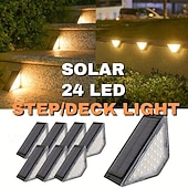 abordables Éclairage paysager-Mouvement extérieur solaire LED étape lumière jardin étanche pont lumière marches escalier patio cour parc passerelle éclairage paysage décor lumière 2/4/8 pièces