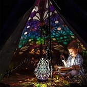 abordables Cadeau de fête des mères pour les femmes-grand lampadaire étoile polairelampadaire décoratif bohèmeled coloré lampe creuse de projection 3dlampe rétro diamantconvient à la maisonfêtenoël
