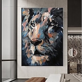 preiswerte Tiergemälde-Großes Löwen-Ölgemälde auf Leinwand, handgemaltes Tiger-Abstraktes Tier-Leinwandgemälde, Wandkunst, modernes impressionistisches Löwen-Kunstwerk, Bild für Wohnzimmer, Schlafzimmer, Wand,