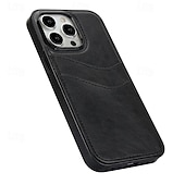 お買い得  iPhone用ケース-電話 ケース 用途 iPhone 16 iPhone 15 Pro Max iPhone 14 13 12 11 Pro Max Mini SE X XR XS Max 8 7 Plus バックカバー 超薄型 黄ばんでいない カード挿入口 レトロ風 TPU PUレザー