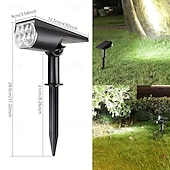 abordables Projecteurs extérieurs-2/7led projecteur solaire extérieur étanche jardin cour pelouse paysage lumière colorée rvb lumière de pelouse pour bord de route villa parc jardin décor lumière 1pc