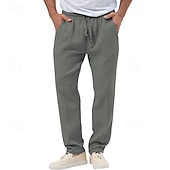 levne ležérní kalhoty-Pánské Kalhoty Plážové šortky Kalhoty pro volný čas Kalhoty Seersucker Šňůrky Elastický pas Straight-Leg Bez vzoru Pohodlné Prodyšné Denní Dovolená Streetwear Módní Na běžné nošení Černá Bílá