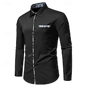 baratos camisas masculinas não de ferro-Homens Camisa Social camisa de verão Camisa casual camisa de praia camisa de colarinho camisa de botão Preto Branco Azul Marinha Manga Longa Estampado Cashemere Lapela Férias Havaiana Bolsos Roupa