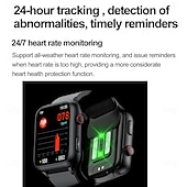 tanie Smartwatche-696 TK63 Inteligentny zegarek 1.91 in Inteligentny zegarek Bluetooth EKG + PPG Monitorowanie temperatury Krokomierz Kompatybilny z Android iOS Męskie Odbieranie bez użycia rąk Powiadamianie o