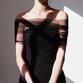 voordelige Bruiloftsomslagen-Damesomslag Bruids Wraps Elegant Romantisch Mouwloos Tule Bruiloftsomslagen Met Pure Kleur Voor Bruiloft Zomer