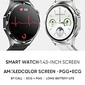 preiswerte Smartwatch-2024 NEU 1,43 Zoll Amoled Voll-Touchscreen Blutzucker Smart Watch ECG Überwachung Blutdruck Körpertemperatur Smartwatch Männer IP67 Wasserdicht Fitness Tracker
