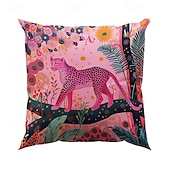 economico stile animale-Modello Leopardo Verde 1 Pc Federe Per Cuscini Di Dimensioni Multiple Cuscini Decorativi Per Esterni Costieri Morbidi Fodere Per Cuscini In Velluto Per Divano Letto Decorazioni Per La Casa