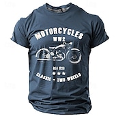 cheap Men&#039;s Funny T shirts-Men&#039;s Graphic Motorcycle T shirt Tee Top Short Sleeve T shirt 3D Print Crew Neck Shirt Daily Designer Retro Vintage Sports Outdoor Holiday Going out Black Navy Blue Army Green Spring &amp; Summer