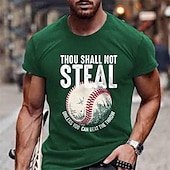 preiswerte Sport- und Fitness-T-Shirts-Herren Lustiges Baseball Wortspiel Grafik T-Shirt - 'Du sollst nicht stehlen es sei denn du kannst den Wurf schlagen' Kurzarm