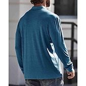 preiswerte Klassisches Poloshirt für Herren-Herren Poloshirt aus Baumwolle Golfhemd Arbeit Casual Kargen Langarm Basic Modern Glatt Taste Tasche Frühling &amp; Herbst Regular Fit Dunkelrot Wein Aprikose Dunkelgrau Wasserblau Schwarz Poloshirt aus