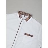preiswerte Herrenhemd zum Knöpfen-Herren Hemd Sommerhemd Freizeithemd Knopfhemd Schwarz Weiß Rosa Marineblau Langarm Farbblock Revers Urlaub Täglich Fronttasche Bekleidung Mode Lässig Bequem