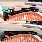 baratos Organizadores para automóveis-Organizador de espaço para assento de carro, caixa de armazenamento de couro pu à prova d'água para carro, bolso lateral de couro de ajuste universal para carteira móvel, moedas e acessórios de