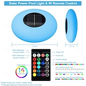 cheap Underwater Lights-Solar Floating Pool Light with Remote Control, Submersiable LED Pool Light 16 RGB Color Changing Waterproof Outdoor Garden Lawn Pond Pool Party Decorative Light 1PC