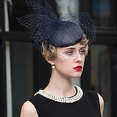 olcso Partikalapok-fejpántok kalapok fejfedők tüll sinamay bowler / cloche kalap csészealj kalap pillbox sapka esküvő tea party elegáns esküvő tüll fejdísz fejfedő
