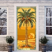 olcso Ajtófedelek-kókuszfa ajtóhuzatok ajtó kárpit ajtó függöny dekoráció háttér ajtó transzparens bejárati ajtóhoz parasztház ünnepi parti dekorációs kellékek