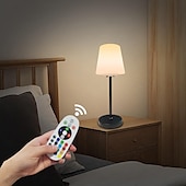 abordables Lámparas de mesa-Lámpara de mesa solar regulable, lámparas de mesa inalámbricas recargables, lámpara de mesa portátil de 3 modos de color para sala de estar, oficina, restaurante y patio