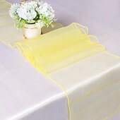 abordables Monsieur et Madame Mariage-10 pièces drapeau de table en fil de verre minimaliste moderne 30*275 cm drapeau de table de banquet de mariage d&#039;hôtel
