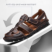 preiswerte Kleidungs-Sandalen-Herren-Fischersandalen aus hochwertigem Leder mit verstellbaren Riemen und rutschfester Sohle – perfekt für Sommerwanderungen und die Freizeit