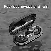 ieftine Căști Wireless-Căști pentru conducție osoasă fără durere Bluetooth 5.3 căști wireless impermeabile pentru sport cu microfon clip pentru ureche