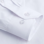 cheap Men&#039;s Button Down Shirts-Men&#039;s Chinese Collar Shirt Mandarin Collar Shirt Dress Shirt Collared Shirt Button Up Shirt Plain Wedding Party Wine Black White Navy Blue Long Sleeve Grandad Collar All Seasons Clothing Apparel