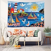 cheap Art Tapestries-Sailing Landscape Hanging Tapestry Wall Art Large Tapestry Mural Decor Photograph Backdrop Blanket Curtain Home Bedroom Living Room Decoration