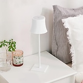 cheap Table Lamps-Portable Dimmable Table Lamp Cordless LED Lamp Aluminum Infinite Dimming Table Lamp Dining Room Bedroom Minimalist Type-C Rechargeable Battery Atmosphere Long Lasting
