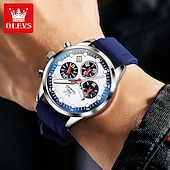 abordables Montres à quartz-Montres pour hommes Olevs 2024 Nouvelle Marque Chronographe Calendrier Indication 24 Heures Montre à Quartz Trois Yeux Six Aiguilles Étanche Montre de Sport pour Hommes