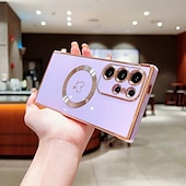 economico Cover Samsung-telefono Custodia Per Samsung Galaxy S24 S23 S22 S21 Ultra Plus S25 Ultra Per retro Supporta la ricarica wireless Resistente agli urti Con cuori TPU Placcatura