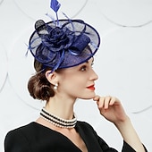 preiswerte Faszinationen-Stirnbänder, Hüte, Kopfbedeckung, Sinamay-Bowlerhut/Cloche-Hut, Untertassenhut, Zylinderhut, Hochzeit, Teeparty, elegante Hochzeit mit Feder-Bowknot-Kopfschmuck, Kopfbedeckung