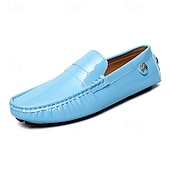 preiswerte Herrenpantoletten &amp; -slipper-Herren Loafer &amp; Slip On Mokkasin Penny Loafers Loafer fahren Wanderschuhe Geschäftlich Brautkleider schlicht Britischer Gentleman PU Rutschfest Halbschuhe Schwarz Weiß Gelb Herbst