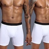 cheap Men&#039;s Boxers Underwear-Multi Packs 5pcs Men&#039;s Black+Gray+Blue+Wine Underwear Shorts Biker Shorts Elastic Waist Plain Outdoor Daily 95% Cotton All Seasons