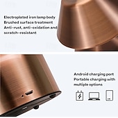 economico Lampade da tavolo-Lampada da tavolo a forma di fungo da 5,5&quot; in metallo ricaricabile con lampada da scrivania per atmosfera da camera da letto interna con regolazione a 3 colori