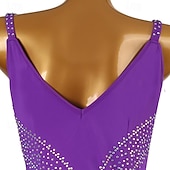 cheap Ballroom Dancewear-Ballroom Dance Dress Crystals / Rhinestones Women&#039;s Performance Party Long Sleeve Spandex Organza