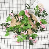 abordables Monsieur et Madame Mariage-fleurs simulées fleurs artificielles fleurs en soie vigne vignes climatisation conduites d&#039;eau arches de mariage décorations sinueuses rose vignes