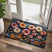 cheap Doormats-Mexico Folk Art Flowers Doormat Non-Slip Oil Proof Rug Indoor Outdoor Mat Bedroom Decor Bathroom Mat Entrance Rug Door Mat