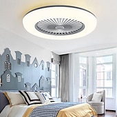 cheap Ceiling Lights-Ceiling Fans with Lights, 55cm Modern Low Profile Ceiling Fan, 72W Flush Mount, 3 Colors, 3 Speeds, Dimmable Ceiling Fan with Light 110-240V