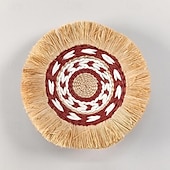 billige Veggdekor-veggdekorasjon vegghengende cattail veving etnisk stil raffia duskkant bohemisk b&amp;b hotellrestaurant