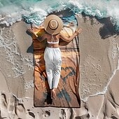 Недорогие наборы пляжных полотенец-пляжное полотенце удобные одеяла любовь морская серия банное полотенце большое полотенце с 3d принтом полотенце банное полотенце пляжная простыня одеяло классическое 100% микроволокно