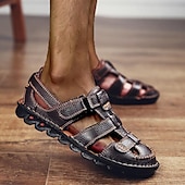 preiswerte Kleidungs-Sandalen-Herren-Fischersandalen aus hochwertigem Leder mit verstellbaren Riemen und rutschfester Sohle – perfekt für Sommerwanderungen und die Freizeit