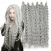 levne Clip in Extensions-latinskoamerické háčkované vlasy 14 palců 18 palců 22 palců 6ks / balení havajská kudrna hluboké vlnění háčkované vlasy ocean wave syntetické vlasy cop háčkování prodlužování vlasů