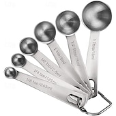 economico Utensili e gadget da cucina-Set di cucchiai dosatori in acciaio inox, set di 6 cucchiai dosatori in metallo per misurare gli ingredienti secchi e liquidi della cottura