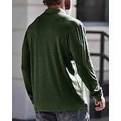 preiswerte Klassisches Poloshirt für Herren-Herren Poloshirt aus Baumwolle Golfhemd Arbeit Casual Kargen Langarm Basic Modern Glatt Taste Tasche Frühling &amp; Herbst Regular Fit Dunkelrot Wein Aprikose Dunkelgrau Wasserblau Schwarz Poloshirt aus