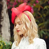 billige Partyhatter-pannebånd hatter hodeplagg fiber solhatt tallerkenhatt topp hatt bryllup teselskap elegant bryllup med blonder side tyll hodeplagg hodeplagg