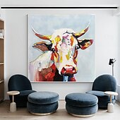 billiga Djurmålningar-abstrakt koolja målning handmålad färgglad djur textur målning unikt konstverk levande djur canvas målning för väggkonst bondgård inredning vardagsrum vardagsrum heminredning