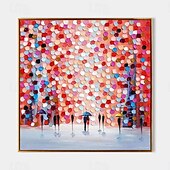 voordelige Schilderijen van landschappen-met de hand geschilderd abstract landschap schilderij op canvas 3D-getextureerde muurkunst muurdecor woonkamer zachte kleur getextureerde bloemlandschap roze olieverfschilderij muurkunst lentedecor