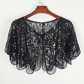 ieftine Șaluri și eșarfe-Retro / vintage Urlați 20 de ani Anii 1920 Costum de petrecere Șaluri Gatsby Charleston Invitat la nuntă Paiete Pentru femei Crăciun Carnaval An Nou Evenimente / Petrecere Recepția de Nunt