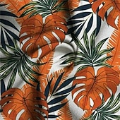 ieftine Plante tropicale-Bărbați Frunză Tropical Plante tropicale Cămașă Cămașă hawaiană Cămașă Aloha Manșon scurt Cămașă Răsfrânt Vacanță Hawaiană Stil de stațiune În aer liber Vacanță Plajă Albastru Fucsia Portocaliu S M L