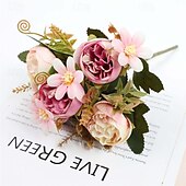 economico Il signor e la signora matrimonio-2 pezzi simulati di rosa artificiale palla crisantemo decorazione della casa ornamenti di fiori artificiali oggetti di scena di nozze fiori artificiali