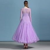 voordelige Ballroom danskleding-Ballroomdansen Kleding Strass Pure Kleur Dames Prestatie Opleiding Lange mouw Polyester