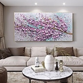 abordables Peintures fleurs/botaniques-peinture à l&#039;huile de fleur épanouie art de paysage fait à la main minimaliste fleur de cerisier blanc toile peinture à l&#039;huile peint à la main 3d texture crémeuse peinture à l&#039;huile art mural